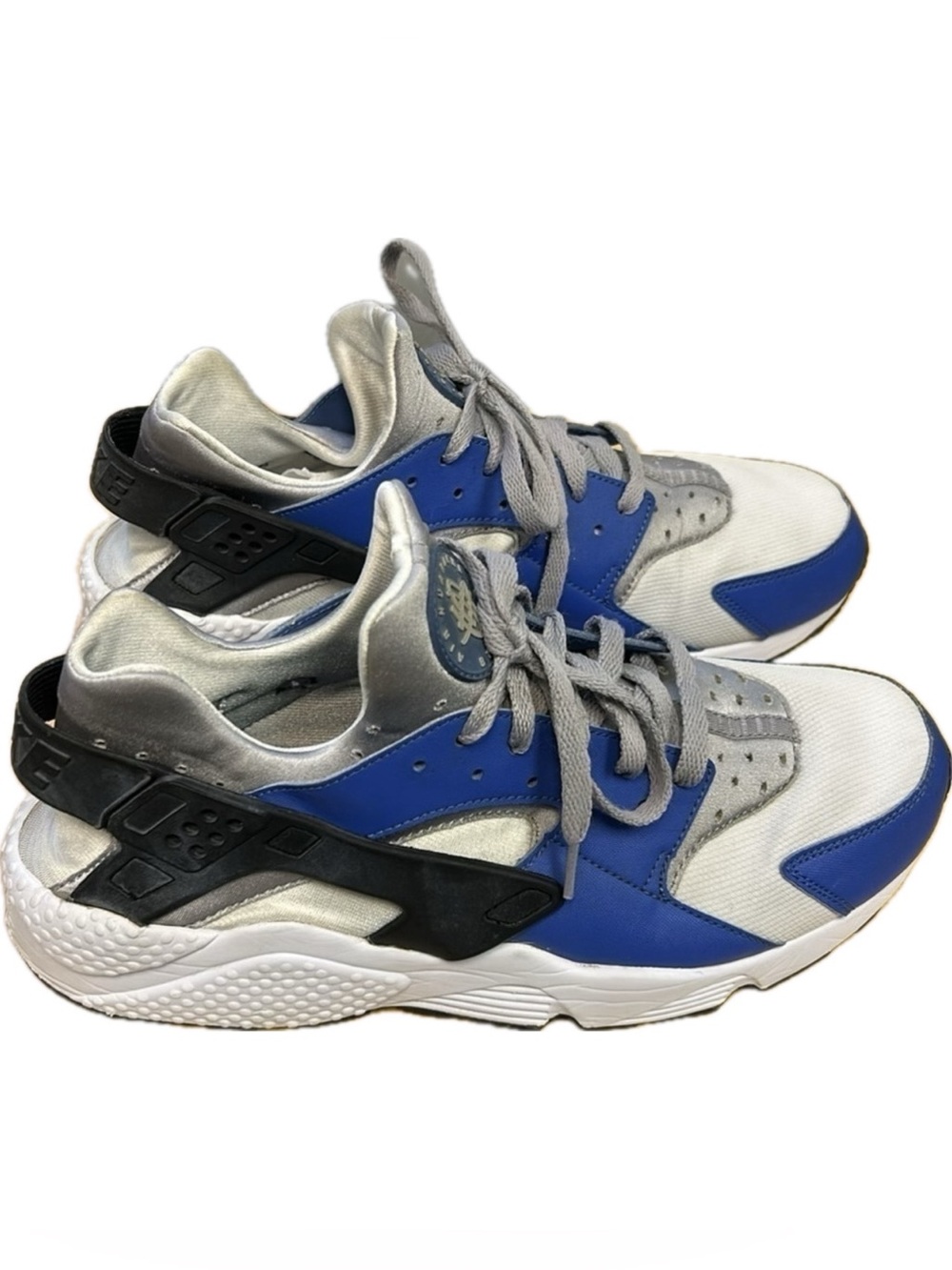 Nike Air Huarache Comet Blue and Matte Silver Men’s Athletic Shoes